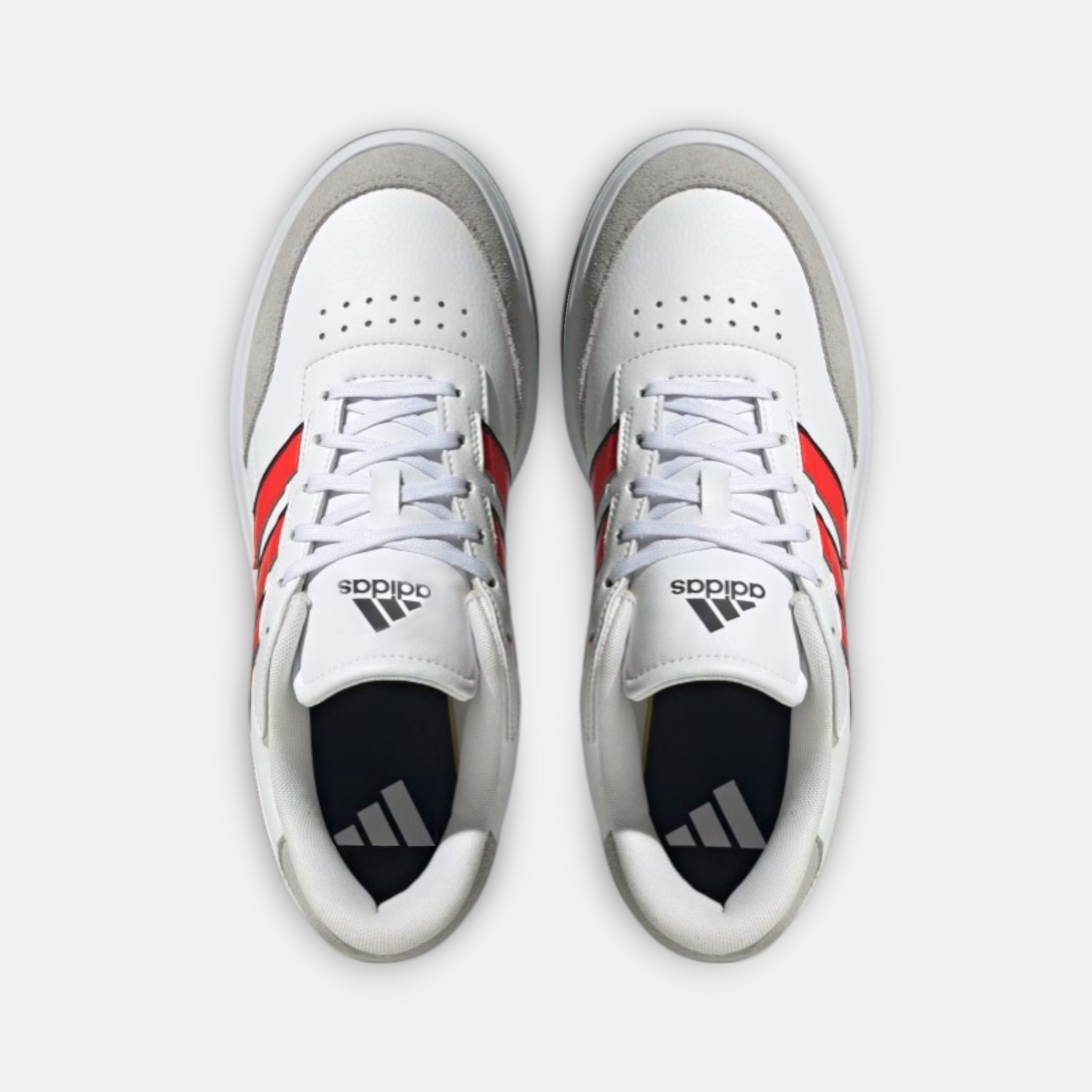 Adidas Courtblock Cloud White Bright Red Carbon puntera y cordones