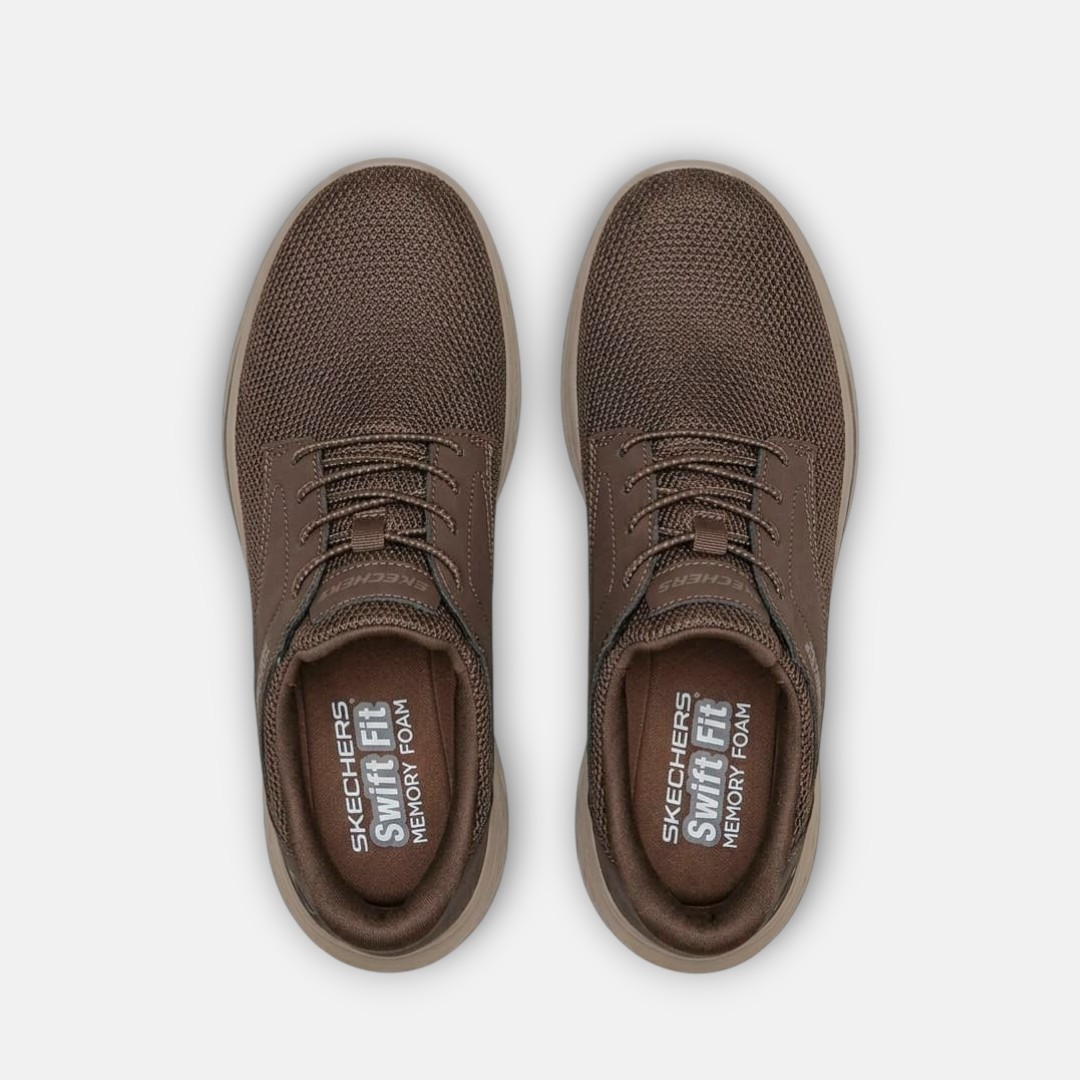 Skechers Hands Free Slip-ins: Swift Fit hombre marrón cordones