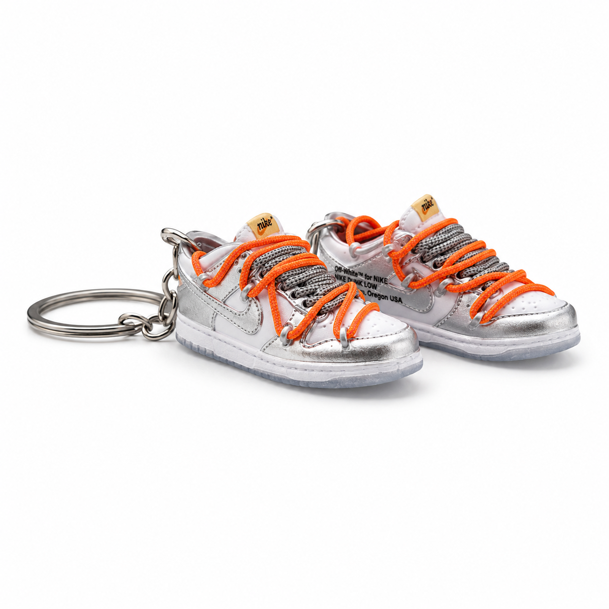 Dúo Off-White x Nike Dunk Low Silver vista frontal