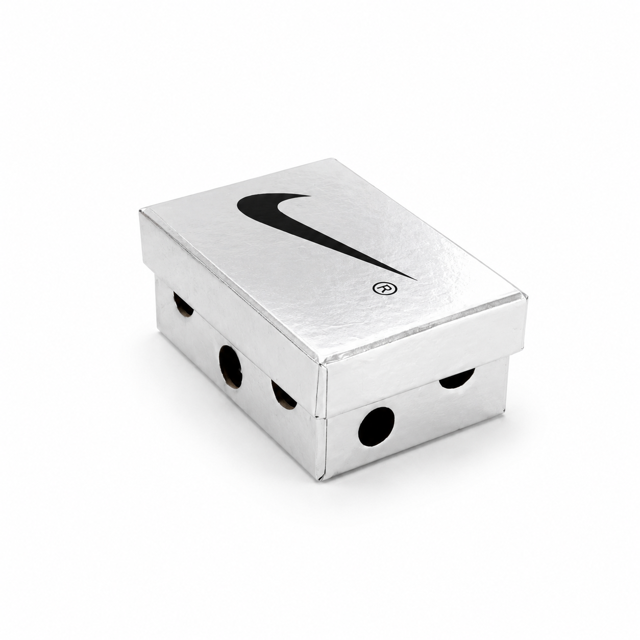 Mini caja Off-White x Nike Dunk Low Silver de Zapatengo Signature Series