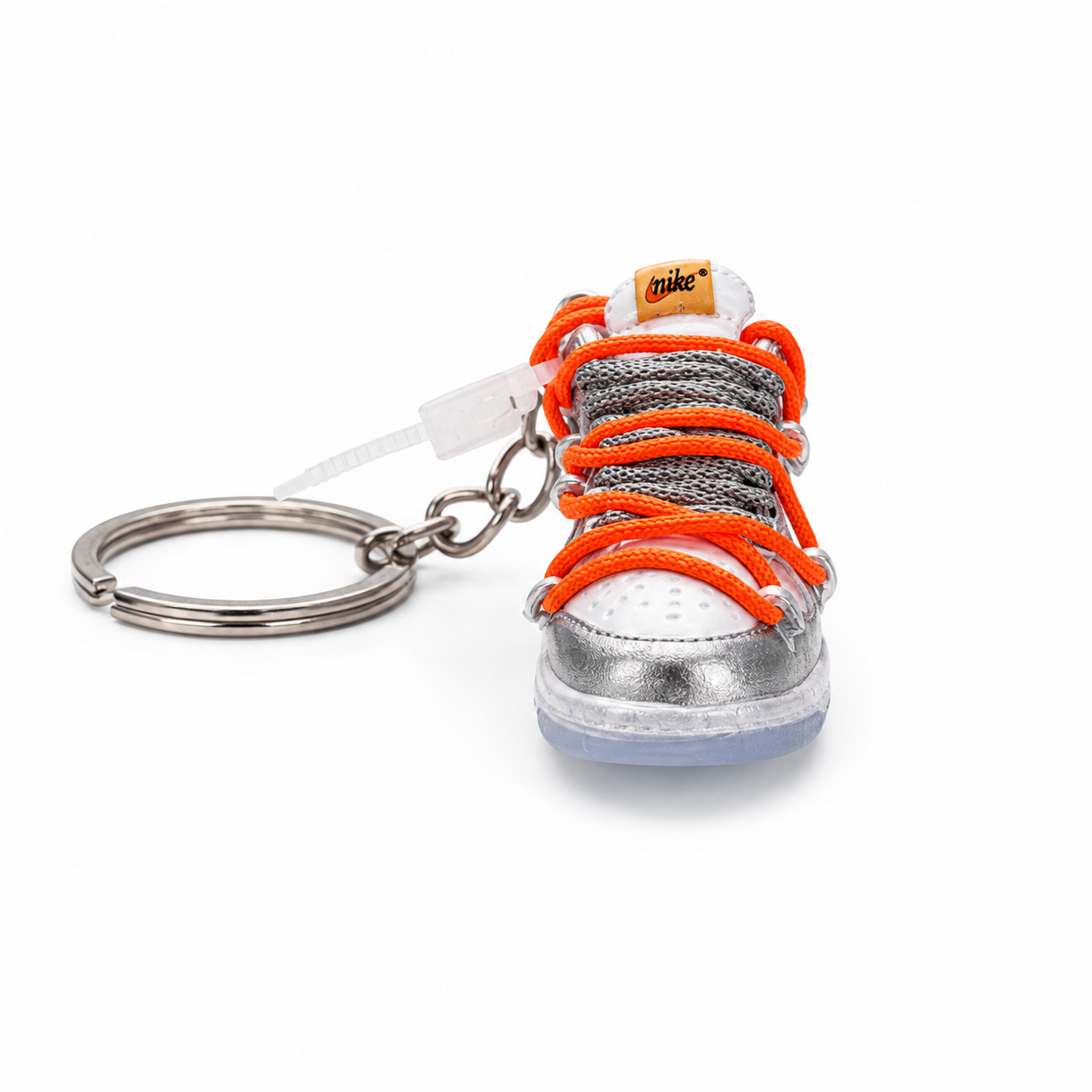Mini sneaker Off-White x Nike Dunk Low Silver vista frontal