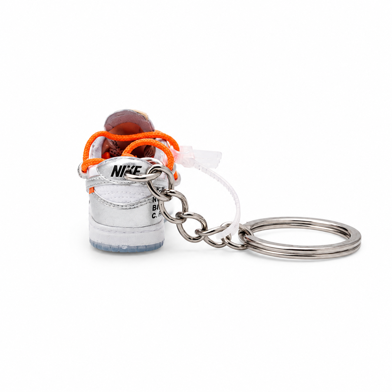 Mini sneaker Off-White x Nike Dunk Low Silver vista trasera