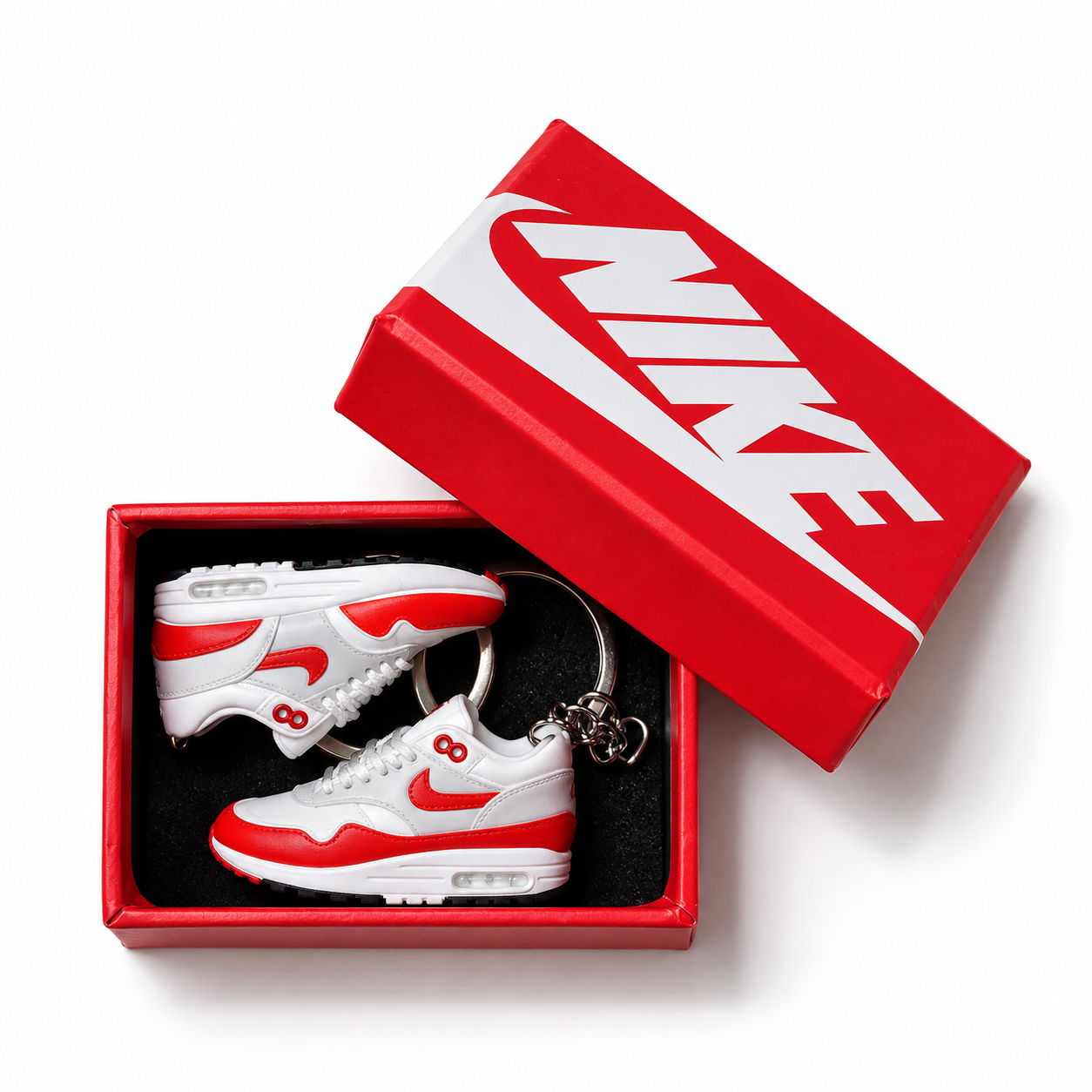 Dúo Nike Air Max 1 White Red en mini caja
